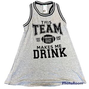 NWT Papaya “this team makes me drink” gray razorback long tank top, M, football